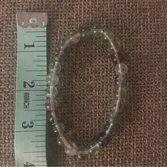 Fluorite Genuine Real Stone Stretch Beaded Bracelets Handmade Green Purple New - Picture 7 of 11
